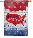 Happy United State - Fourth of July Americana Vertical Impressions Decorative Flags HG111099 Made In USA