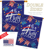 4th Of July Flags - Fourth of July Americana Vertical Impressions Decorative Flags HG111100 Made In USA