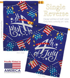 4th Of July Flags - Fourth of July Americana Vertical Impressions Decorative Flags HG111100 Made In USA