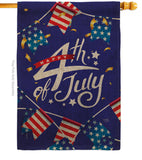 4th Of July Flags - Fourth of July Americana Vertical Impressions Decorative Flags HG111100 Made In USA