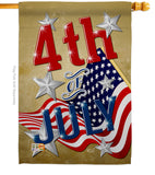 4th of July - Fourth of July Americana Vertical Impressions Decorative Flags HG137072 Made In USA