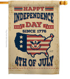 Happy Independence Day - Fourth of July Americana Vertical Impressions Decorative Flags HG137261 Made In USA