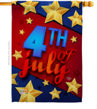 4th of July Stars - Fourth of July Americana Vertical Impressions Decorative Flags HG192164 Made In USA