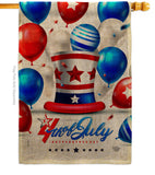 Independence Ballooon - Fourth of July Americana Vertical Impressions Decorative Flags HG192631 Made In USA