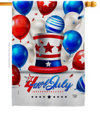 Independence Ballooon - Fourth of July Americana Vertical Impressions Decorative Flags HG192631 Made In USA