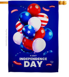 Ballons of Independence - Fourth of July Americana Vertical Impressions Decorative Flags HG192640 Made In USA