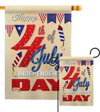 Happy 4th - Fourth of July Americana Vertical Impressions Decorative Flags HG111008 Made In USA