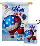 July 4th Hot Air Balloon - Fourth of July Americana Vertical Impressions Decorative Flags HG111078 Made In USA