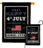 Happy 4th July - Fourth of July Americana Vertical Impressions Decorative Flags HG111095 Made In USA