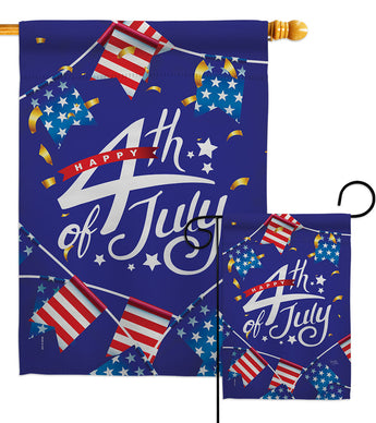 4th Of July Flags - Fourth of July Americana Vertical Impressions Decorative Flags HG111100 Made In USA