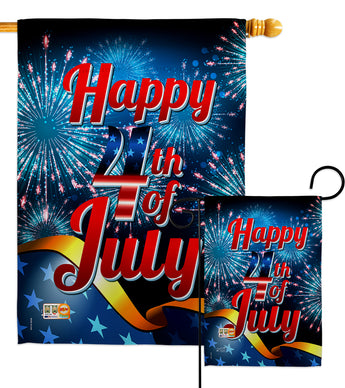 Happy 4th of July - Fourth of July Americana Vertical Impressions Decorative Flags HG137022 Made In USA
