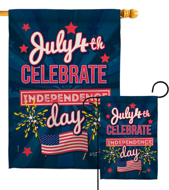 Celebrate Independence Day - Fourth of July Americana Vertical Impressions Decorative Flags HG137238 Made In USA