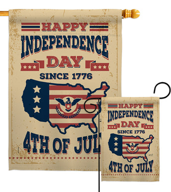 Happy Independence Day - Fourth of July Americana Vertical Impressions Decorative Flags HG137261 Made In USA