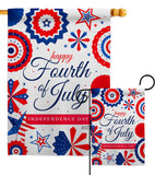 Red White July 4 - Fourth of July Americana Vertical Impressions Decorative Flags HG137569 Made In USA