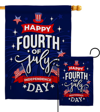 Fourth of July - Fourth of July Americana Vertical Impressions Decorative Flags HG170048 Made In USA