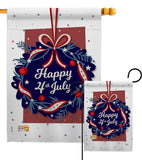 Happy 4th of July - Fourth of July Americana Vertical Impressions Decorative Flags HG192055 Made In USA