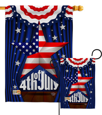 Stars 4th of July - Fourth of July Americana Vertical Impressions Decorative Flags HG192075 Made In USA