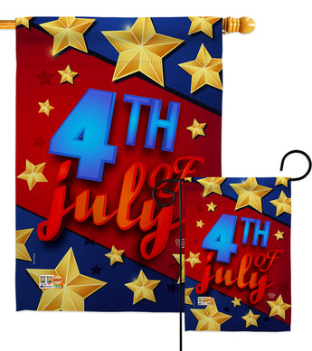4th of July Stars - Fourth of July Americana Vertical Impressions Decorative Flags HG192164 Made In USA
