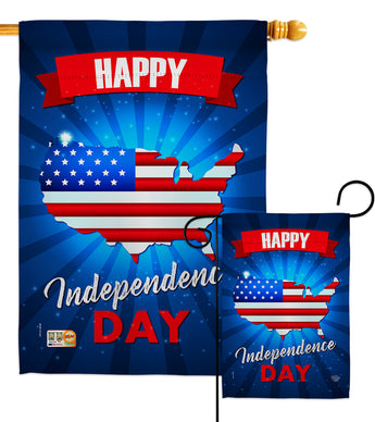 USA Independence Day - Fourth of July Americana Vertical Impressions Decorative Flags HG192211 Made In USA