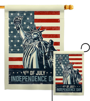 Liberty July 4th - Fourth of July Americana Vertical Impressions Decorative Flags HG192217 Made In USA