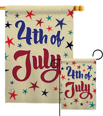 July 4th Joy - Fourth of July Americana Vertical Impressions Decorative Flags HG192222 Made In USA