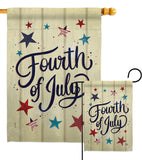 Fourth Of July Stars - Fourth of July Americana Vertical Impressions Decorative Flags HG192626 Made In USA