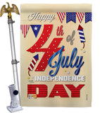 Happy 4th - Fourth of July Americana Vertical Impressions Decorative Flags HG111008 Made In USA