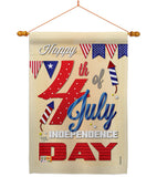 Happy 4th - Fourth of July Americana Vertical Impressions Decorative Flags HG111008 Made In USA