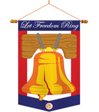 Freedom Bell - Fourth of July Americana Vertical Applique Decorative Flags HG111048
