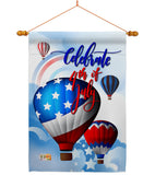 July 4th Hot Air Balloon - Fourth of July Americana Vertical Impressions Decorative Flags HG111078 Made In USA