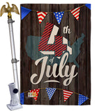 4th of July - Fourth of July Americana Vertical Impressions Decorative Flags HG111081 Made In USA
