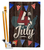 4th of July - Fourth of July Americana Vertical Impressions Decorative Flags HG111081 Made In USA