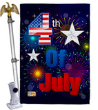 Fireworks July 4th - Fourth of July Americana Vertical Impressions Decorative Flags HG111089 Made In USA