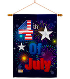 Fireworks July 4th - Fourth of July Americana Vertical Impressions Decorative Flags HG111089 Made In USA