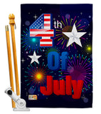 Fireworks July 4th - Fourth of July Americana Vertical Impressions Decorative Flags HG111089 Made In USA