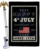 Happy 4th July - Fourth of July Americana Vertical Impressions Decorative Flags HG111095 Made In USA