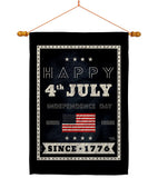 Happy 4th July - Fourth of July Americana Vertical Impressions Decorative Flags HG111095 Made In USA