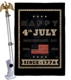 Happy 4th July - Fourth of July Americana Vertical Impressions Decorative Flags HG111095 Made In USA