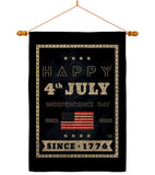 Happy 4th July - Fourth of July Americana Vertical Impressions Decorative Flags HG111095 Made In USA