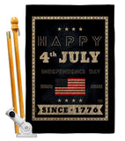 Happy 4th July - Fourth of July Americana Vertical Impressions Decorative Flags HG111095 Made In USA