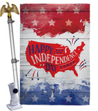 Happy United State - Fourth of July Americana Vertical Impressions Decorative Flags HG111099 Made In USA