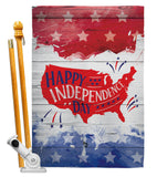 Happy United State - Fourth of July Americana Vertical Impressions Decorative Flags HG111099 Made In USA