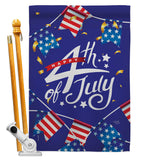 4th Of July Flags - Fourth of July Americana Vertical Impressions Decorative Flags HG111100 Made In USA