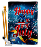 Happy 4th of July - Fourth of July Americana Vertical Impressions Decorative Flags HG137022 Made In USA