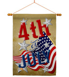 4th of July - Fourth of July Americana Vertical Impressions Decorative Flags HG137072 Made In USA