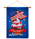 Happy Birthday America - Fourth of July Americana Vertical Impressions Decorative Flags HG137073 Made In USA