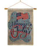 Red White July - Fourth of July Americana Vertical Impressions Decorative Flags HG137555 Made In USA