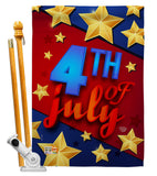 4th of July Stars - Fourth of July Americana Vertical Impressions Decorative Flags HG192164 Made In USA