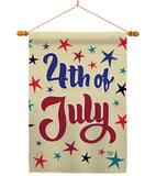 July 4th Joy - Fourth of July Americana Vertical Impressions Decorative Flags HG192222 Made In USA