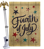 Fourth Of July Stars - Fourth of July Americana Vertical Impressions Decorative Flags HG192626 Made In USA